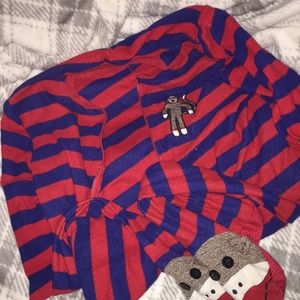 sock monkey onesie with feet